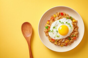 Fried Rice Delight: Sunny-Side Up Egg and Savory Grains