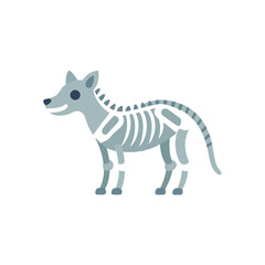 Fototapeta premium Flat and Minimal a wild animal Skeletons logo vector illustration isolated on white background