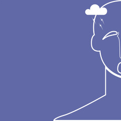 the concept of a new trend in men's mental health. The image of a man oppressed by life's difficulties. Psychological help for people