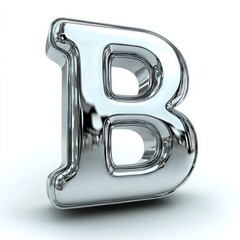 Chrome Letter B: A 3D Render of a Shiny, Reflective Capital B