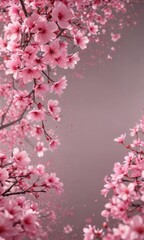 Fototapeta premium Mesmerizing swirl of abstract pink sakura petals against a soft-focus backdrop , image, floral