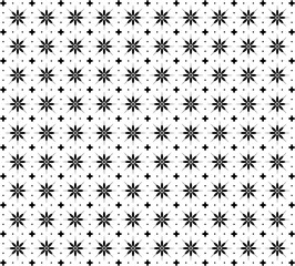 Black and white monochrome floral ornament. Seamless pattern for textile and wallpapers
