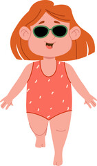 Cheerful Girl Child in Sunglasses