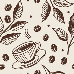 seamless pattern with coffee beans