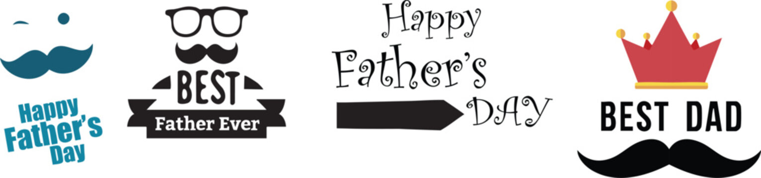 set of father and day elements, vector illustration, father's day svg files 