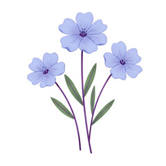 Naklejka premium Light Blue Wildflowers Illustration