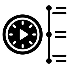 Timeline View Glyph Icon