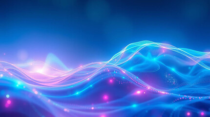 Abstract blue background with flowing waves design