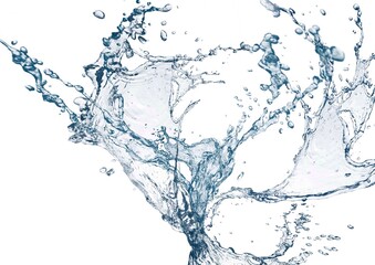 抽象的な青い波と水しぶきが飛び散った3dイラスト