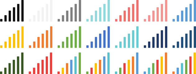 棒グラフのグラフィック素材イラスト