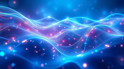 Abstract blue background with flowing waves design