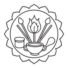 anti stress mandala coloring page, bold and easy mandala coloring page, mandala coloring page, line art, black and white illustration