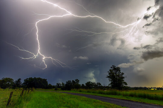 Lightning storm in country - Powered by Adobe