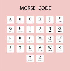 Morse Code International Morse Code on white background. Morse Code sign flat style. Vector © YURII