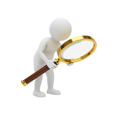 Man Magnifying Glass Search Find Examine Investigate Research