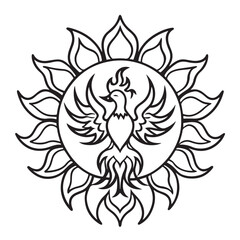 anti stress mandala coloring page, bold and easy mandala coloring page, mandala coloring page, line art, black and white illustration