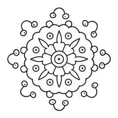 anti stress mandala coloring page, bold and easy mandala coloring page, mandala coloring page, line art, black and white illustration