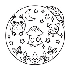 anti stress mandala coloring page, bold and easy mandala coloring page, mandala coloring page, line art, black and white illustration