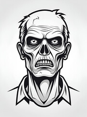 Zombie - Black and White Isolated Icon - Vector illustration