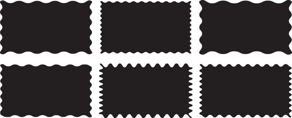 Rectangle shape frame with zigzag edge. scallop edge shape. Rectangular, round, circle, oval and square scalloped frames.	