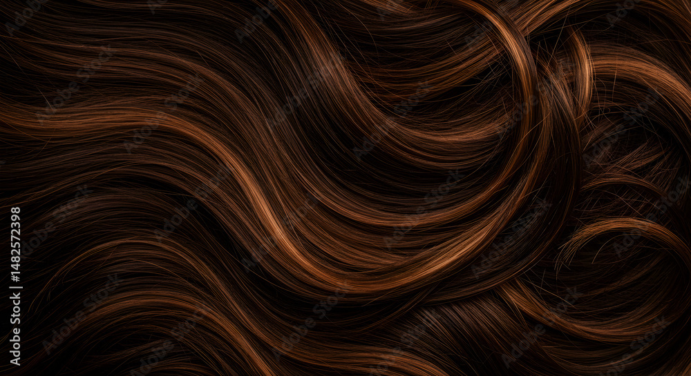 Wall mural abstract swirling copper particles on dark background shimmering wave pattern texture with organic f