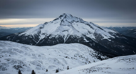 Snowy Mountain Peak Landscape Photo