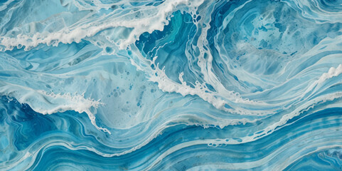 Vector watercolor ocean wave line blue and white background. Ocean sea art with natural template. Seamless soft blue ocean pattern wave water background.