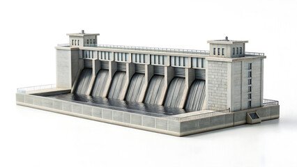 Miniature Hydropower Dam Model Detailed Architectural Scale Model