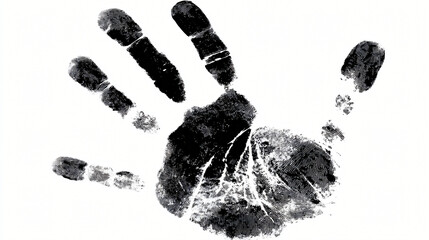 Handprint Impression: A detailed, monochrome handprint, capturing every ridge and contour, stands as a striking symbol of identity, trace, and artistic expression.
