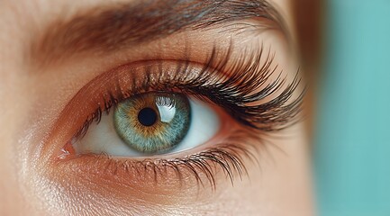 Obraz premium Captivating Close-Up of an Eye Showcasing Vivid Colors and Intricate Details in Natural Light