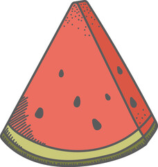 Watermelon Slice with Seeds