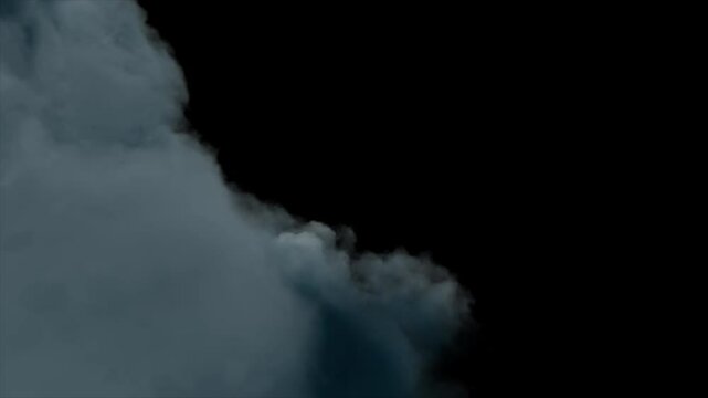 Gentle fluffy clouds floating slowly across transparent alpha background