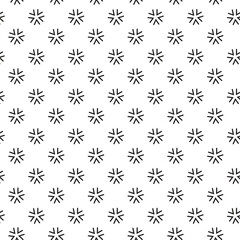 Black and white vector seamless pattern with small diamonds , star shapes ,rhombuses .Abstract black and white geometric texture .Simple minimal wide repeat background .