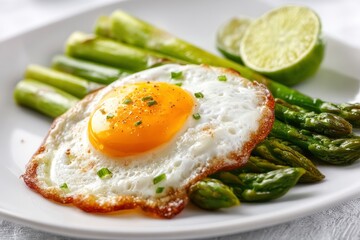 Sunny-Side Up Egg with Roasted Asparagus: A Vibrant Breakfast Dish