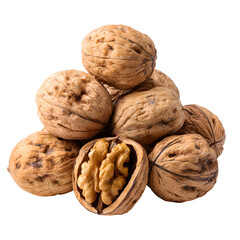 walnuts isolated on white background