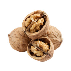 walnuts isolated on white background