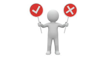 Isolated Checkmark Cross Figure