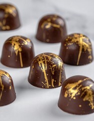Artisans create exquisite chocolates with beautiful gold accents for festive occasions.