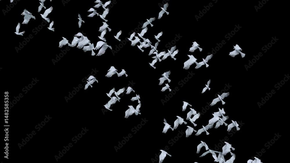 Canvas Prints graceful white dove flying smoothly with soft wings on transparent alpha