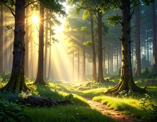 sunrise in the forest