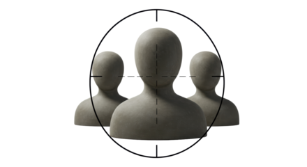 Isolated Sniper Scope Aiming at Crowd