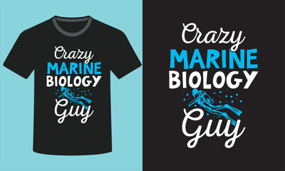 Crazy Marine Biologist Guy with Mockup Template For Print, Poster, Card, Mug, Bag, Invitation And Party.