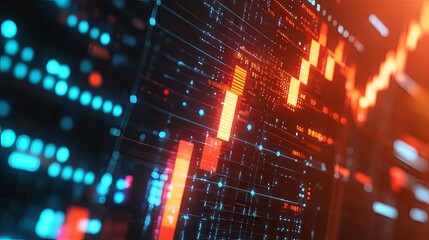Obraz premium A digital chart displaying inflation rates over time, with arrows indicating changes. 