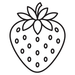 Strawberry Minimal Line Art Illustration