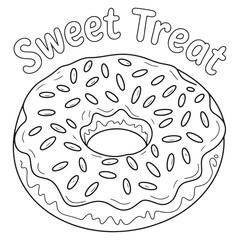 Sweet Treat Donut Minimal Line Art