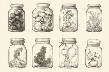 Preserved Wonders Jars Filled with Botanical and Fungi Treasures.