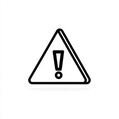 Simplified caution sign illustration conveying warning or hazard on white
