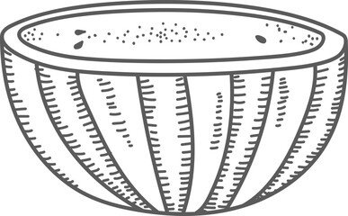 Half Melon with Seeds