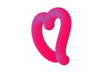 3d line Abstract Pink Heart Design: A Gradient Swirl of Love and Romance