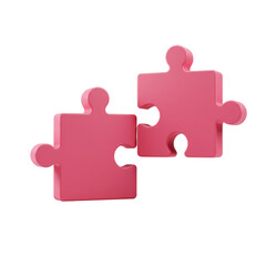 Pink Puzzle Pieces Connecting Jigsaw Game Solution Unity Teamwork